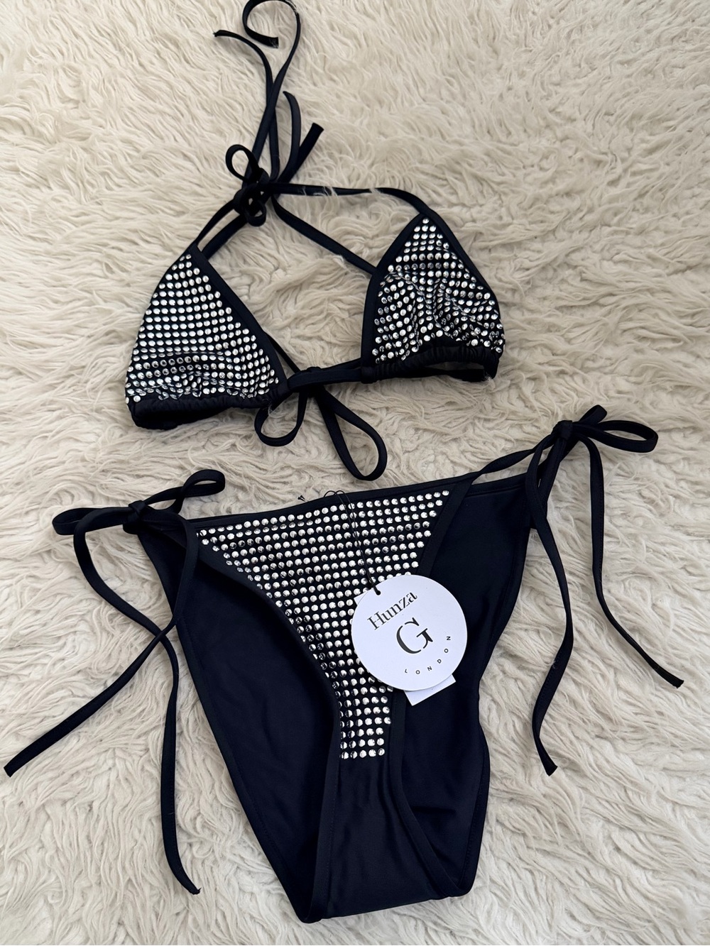 Hunza G Monica Lava Bikini - Black/Silver